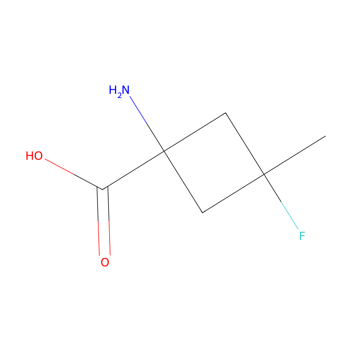 1-Amino-3-fluoro-3-methylcyclobutane-1-carboxylic acid molecular structure, CAS 2001608-48-4