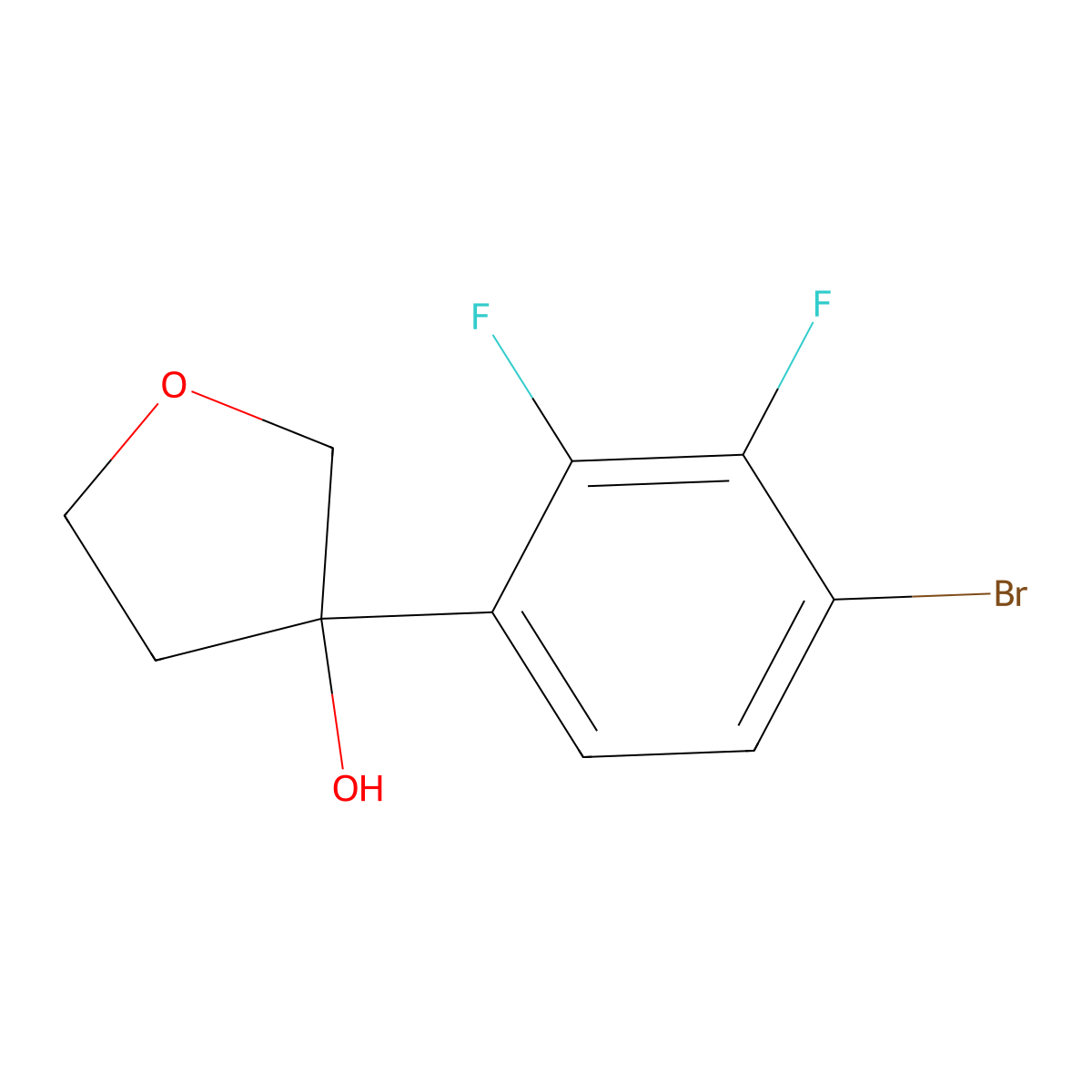 3-(4-Bromo-2,3-difluorophenyl)tetrahydro-3-furanol molecular structure, CAS 2001673-14-7