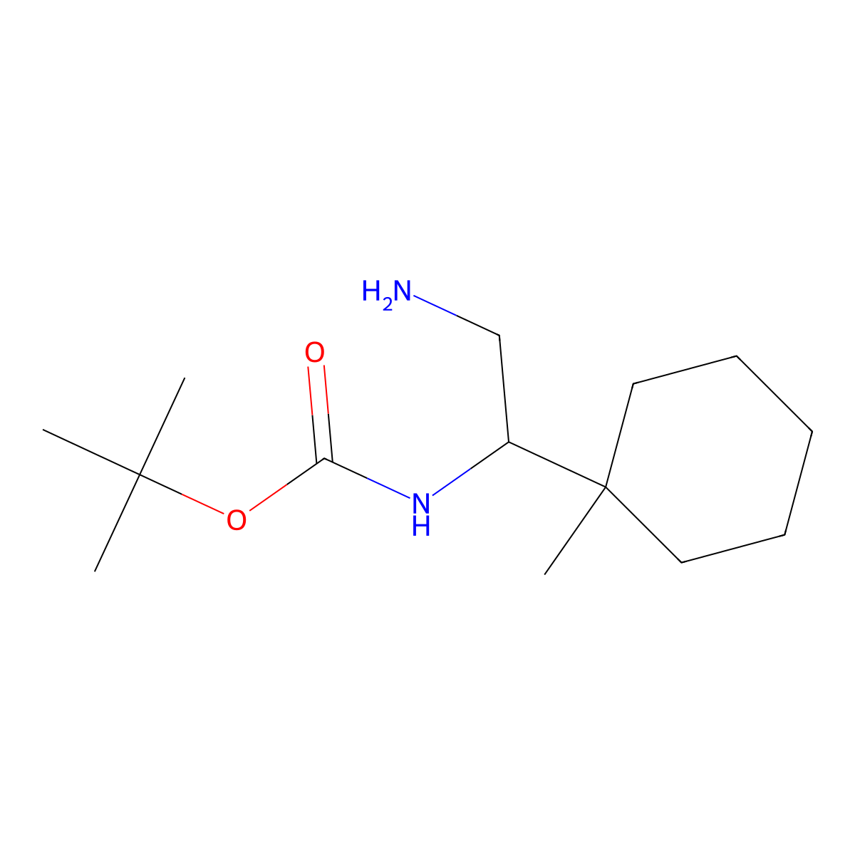 tert-butyl N-[2-amino-1-(1-methylcyclohexyl)ethyl]carbamate molecular structure, CAS 2001682-03-5