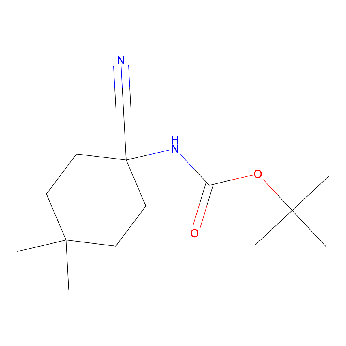 Tert-butyl n-(1-cyano-4,4-dimethylcyclohexyl)carbamate molecular structure, CAS 2001691-44-5