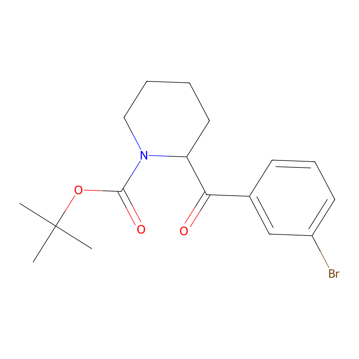 Tert-butyl 2-(3-bromobenzoyl)piperidine-1-carboxylate molecular structure, CAS 2001703-13-3