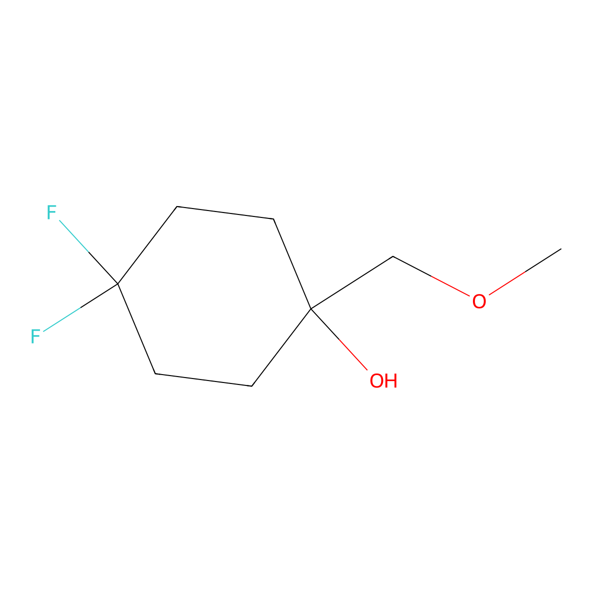 4,4-Difluoro-1-(methoxymethyl)cyclohexan-1-ol molecular structure, CAS 2001772-66-1
