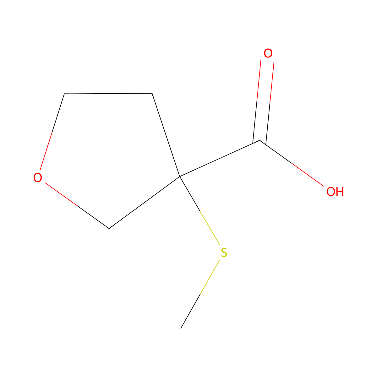 3-(Methylsulfanyl)oxolane-3-carboxylic acid molecular structure, CAS 2001773-57-3