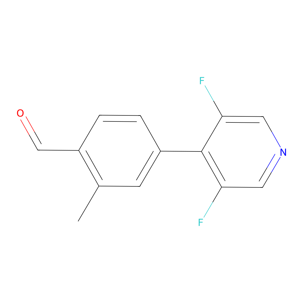 4-(3,5-Difluoro-4-pyridinyl)-2-methylbenzaldehyde molecular structure, CAS 2001782-43-8