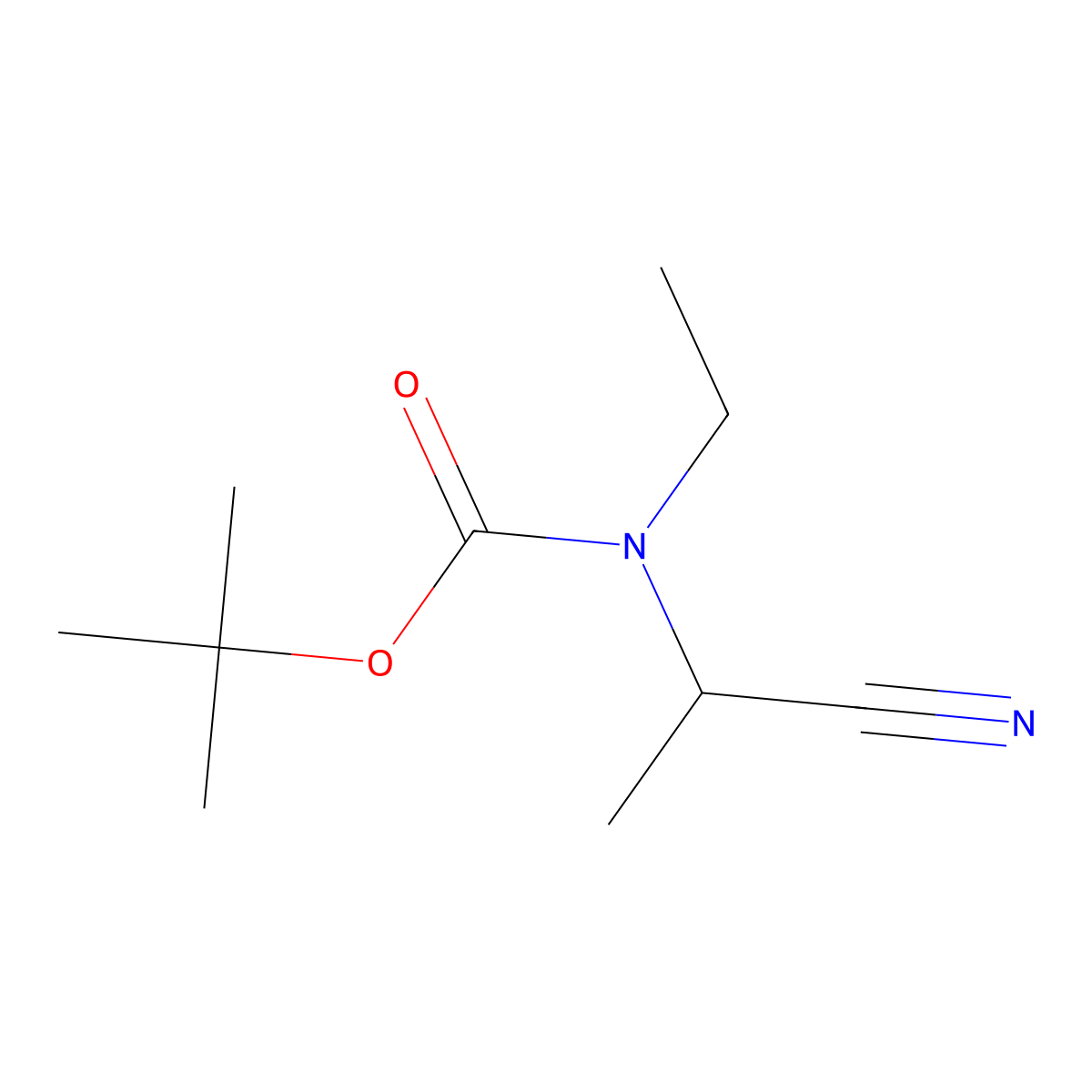 tert-butyl N-(1-cyanoethyl)-N-ethylcarbamate molecular structure, CAS 2001801-85-8