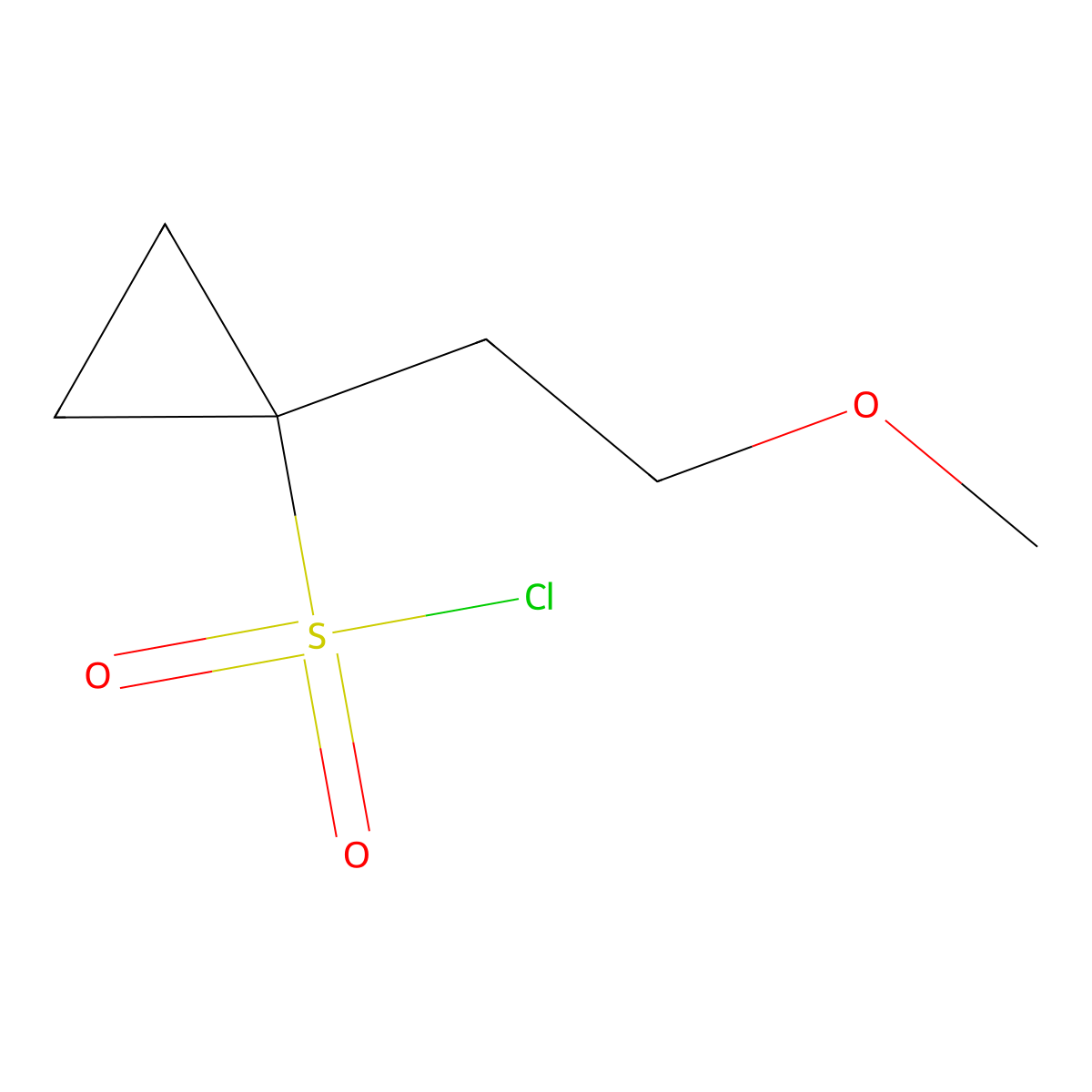 1-(2-Methoxyethyl)cyclopropane-1-sulfonyl chloride molecular structure, CAS 2001834-79-1