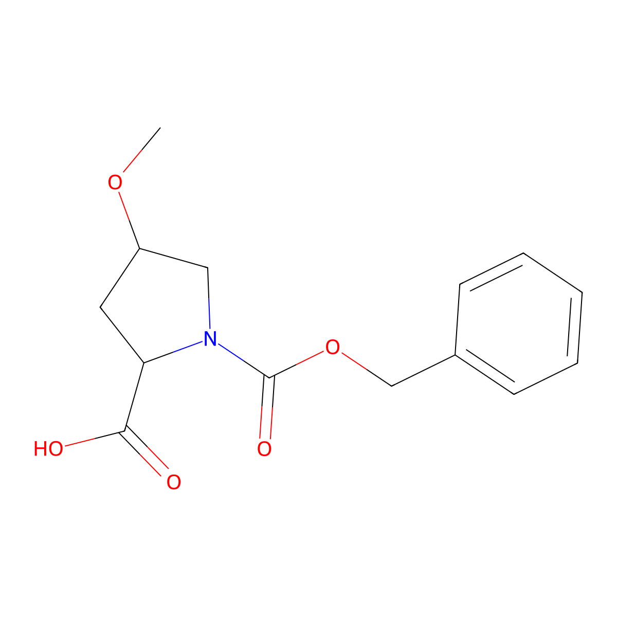 1-(Phenylmethyl) (2R,4R)-4-methoxy-1,2-pyrrolidinedicarboxylate molecular structure, CAS 200184-91-4