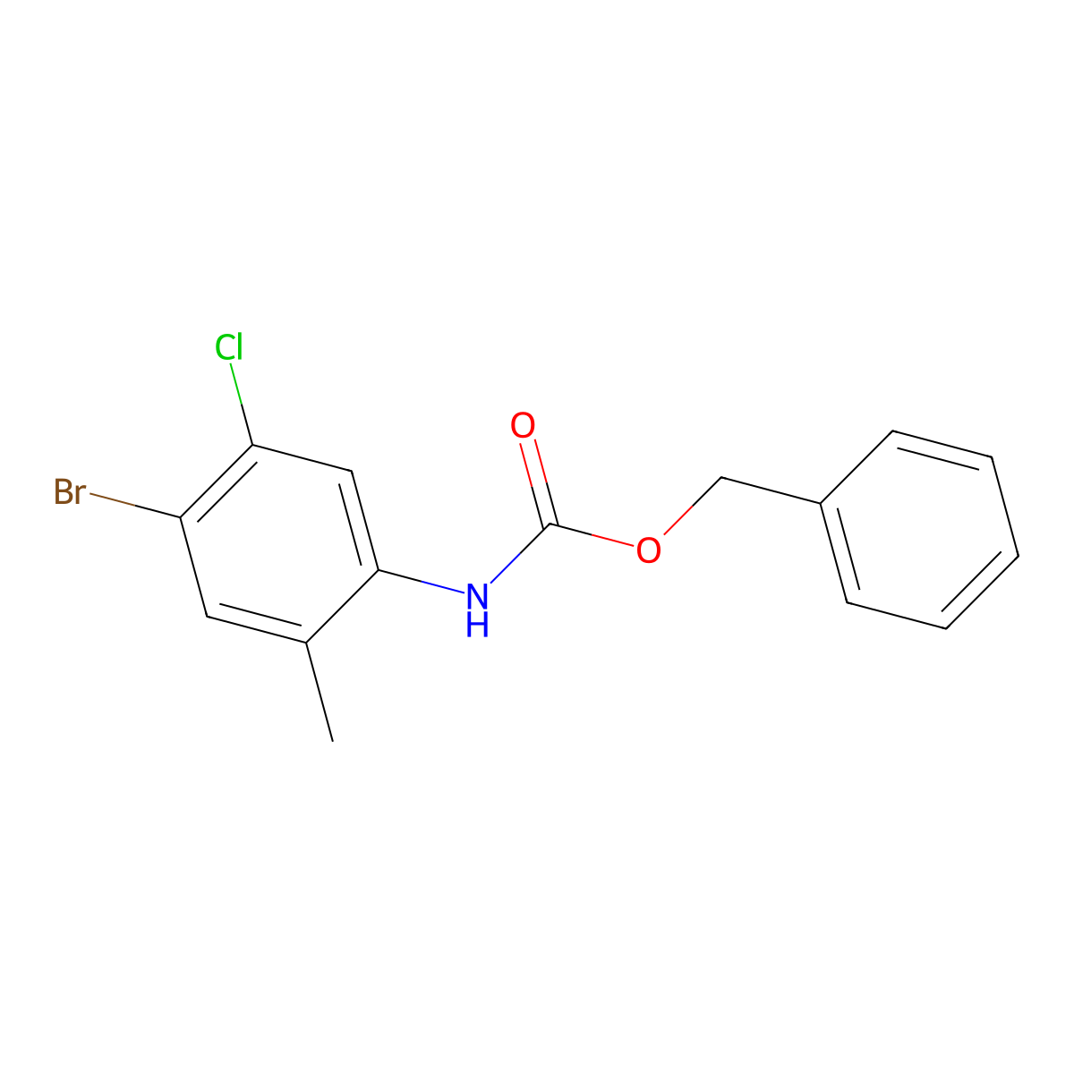 Benzyl n-(4-bromo-5-chloro-2-methylphenyl)carbamate molecular structure, CAS 2001840-90-8