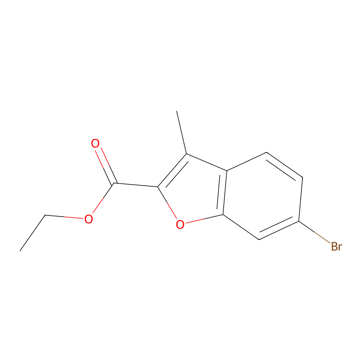 Ethyl 6-bromo-3-methylbenzofuran-2-carboxylate molecular structure, CAS 200185-91-7