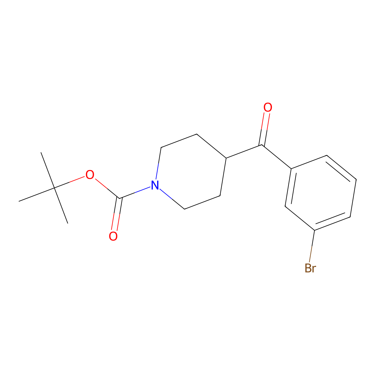1,1-Dimethylethyl 4-(3-bromobenzoyl)-1-piperidinecarboxylate molecular structure, CAS 2001872-35-9