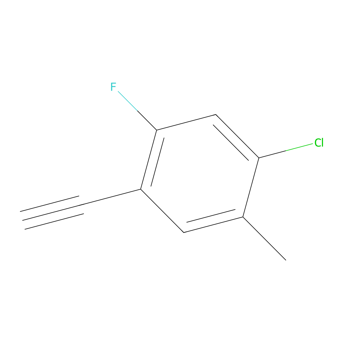 1-Chloro-4-ethynyl-5-fluoro-2-methylbenzene molecular structure, CAS 200190-84-7