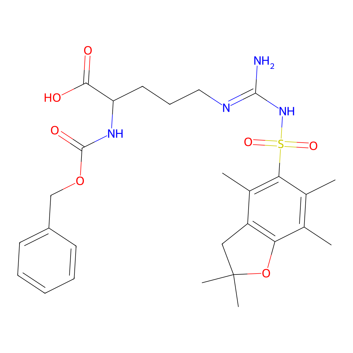 Cbz-D-Arg(Pbf)-OH molecular structure, CAS 200190-99-4
