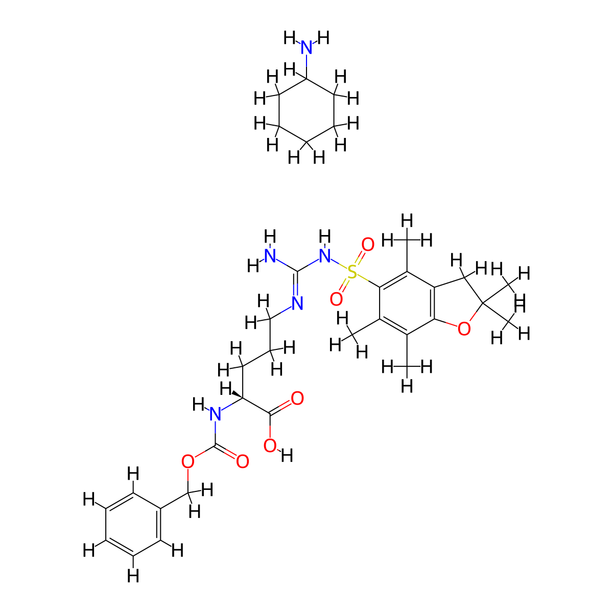 Z-D-Arg(pbf)-OH cha molecular structure, CAS 200191-00-0