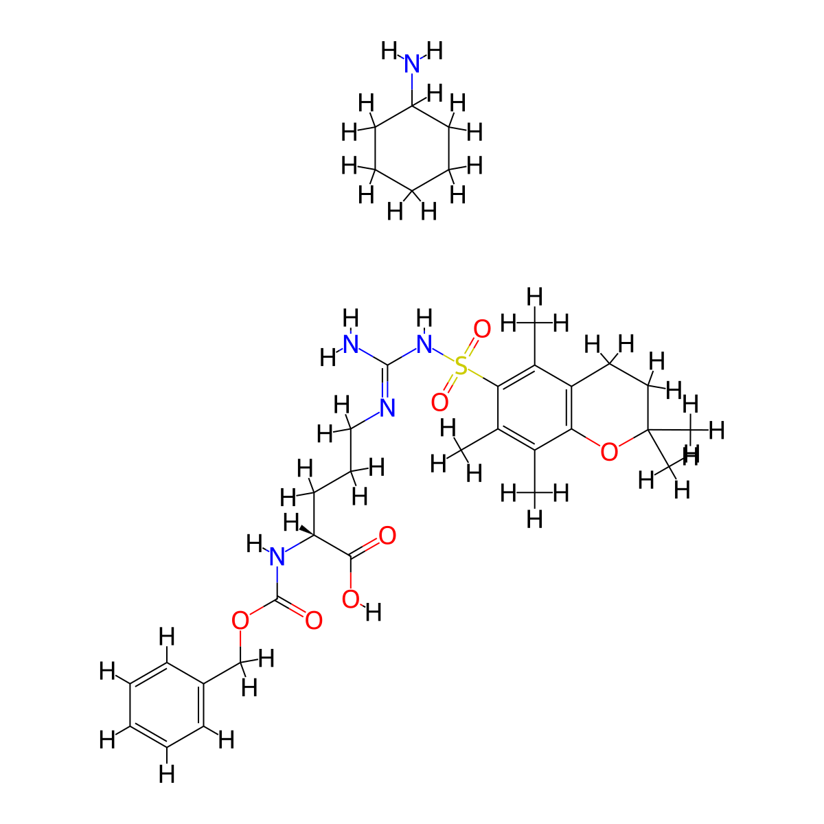 Z-D-Arg(Pmc)-OH Cha molecular structure, CAS 200191-08-8