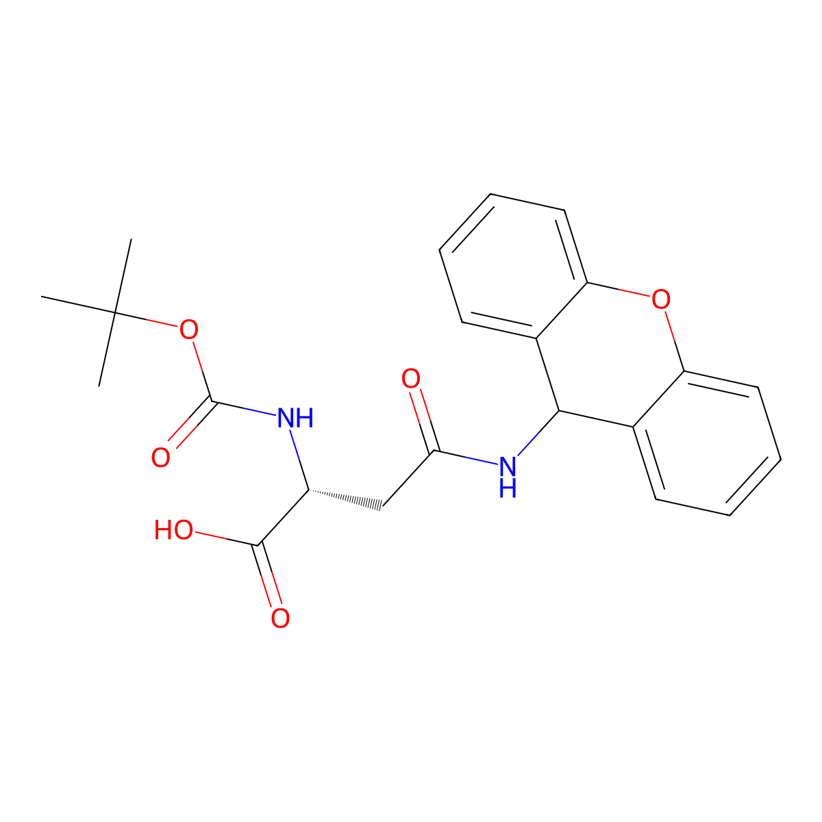 Boc-D-Asn(Xan)-OH molecular structure, CAS 200192-48-9