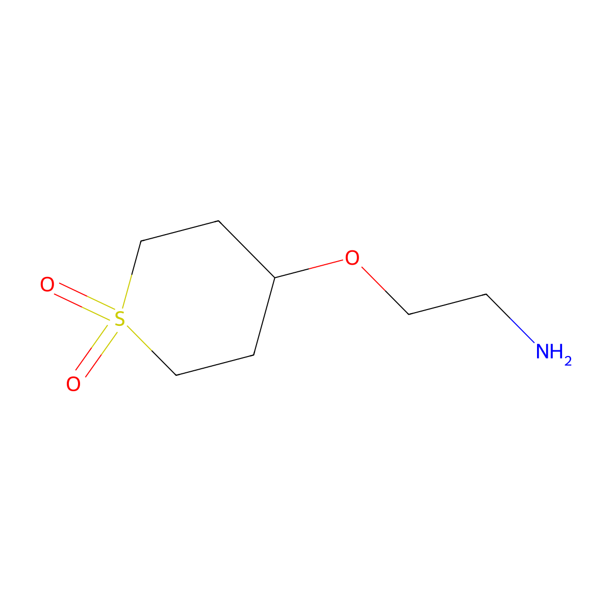 4-(2-Aminoethoxy)-1lambda6-thiane-1,1-dione molecular structure, CAS 2001922-73-0