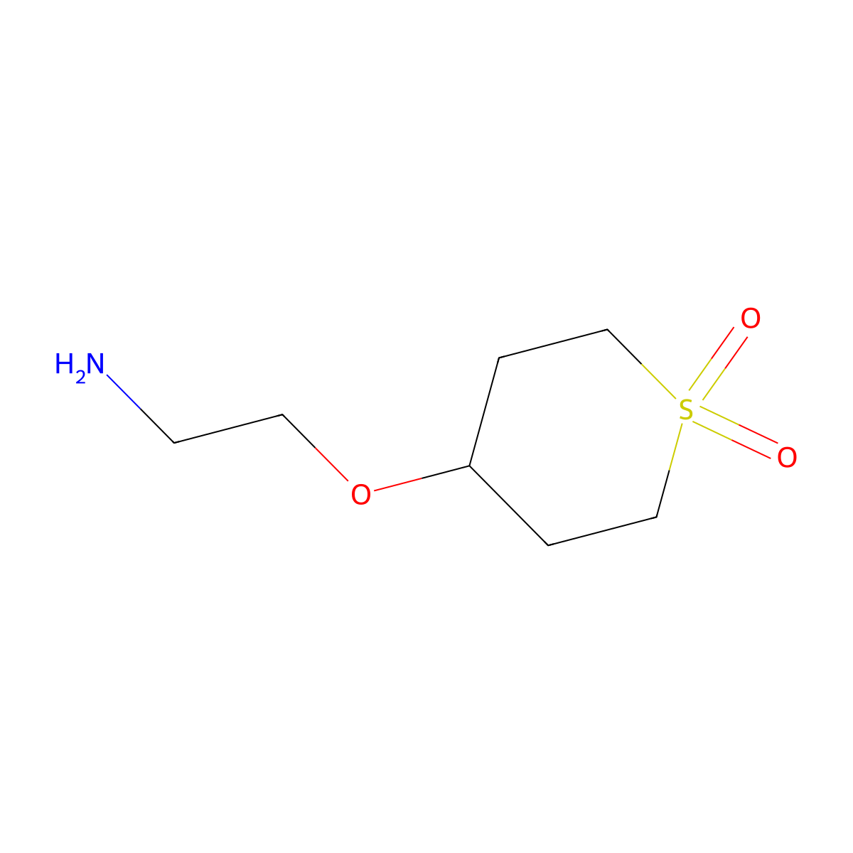 4-(2-Aminoethoxy)-1lambda6-thiane-1,1-dione molecular structure, CAS 2001922-73-0