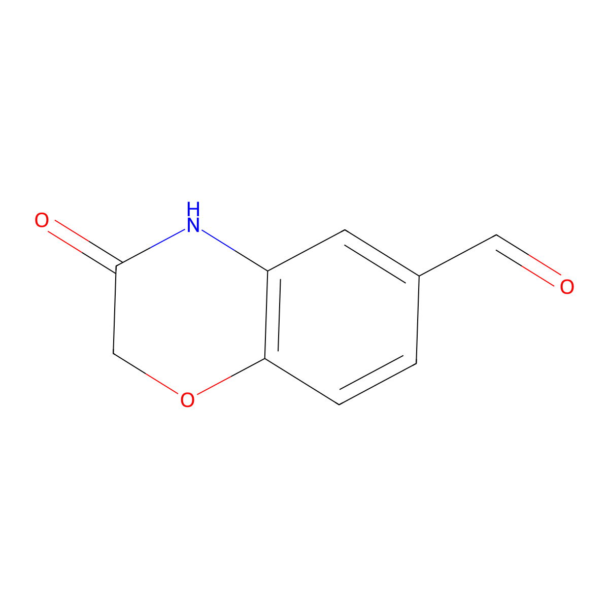 3-oxo-3,4-dihydro-2H-1,4-benzoxazine-6-carbaldehyde molecular structure, CAS 200195-15-9