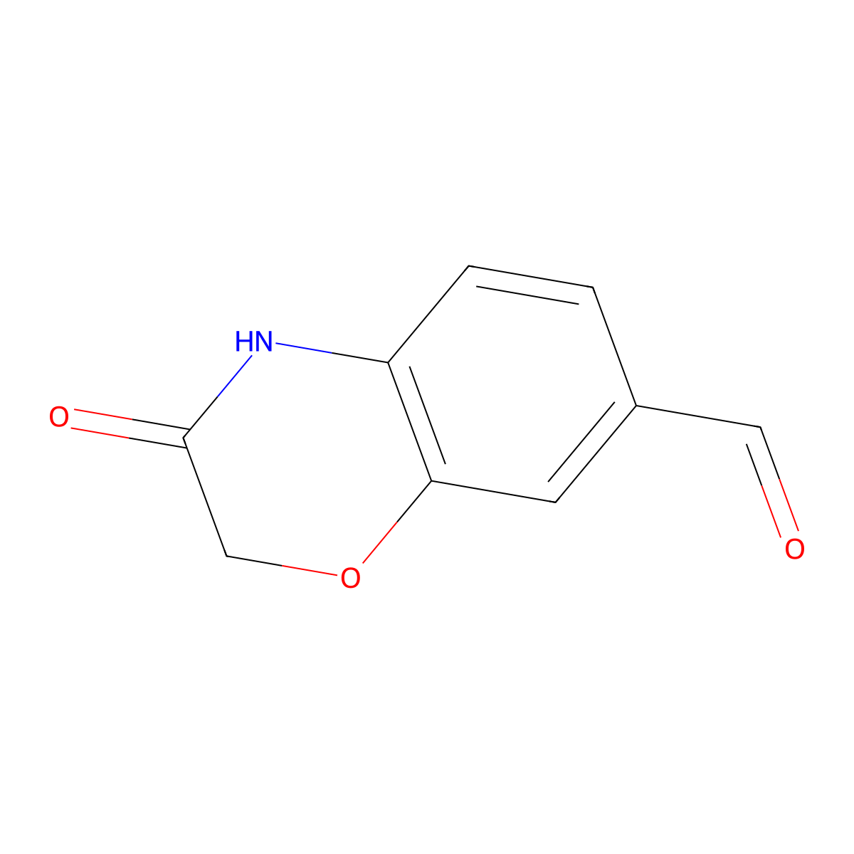 3-oxo-3,4-dihydro-2H-1,4-benzoxazine-7-carbaldehyde molecular structure, CAS 200195-19-3