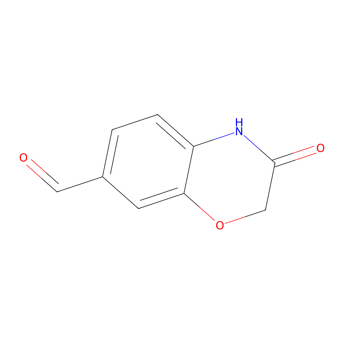 3-oxo-3,4-dihydro-2H-1,4-benzoxazine-7-carbaldehyde molecular structure, CAS 200195-19-3