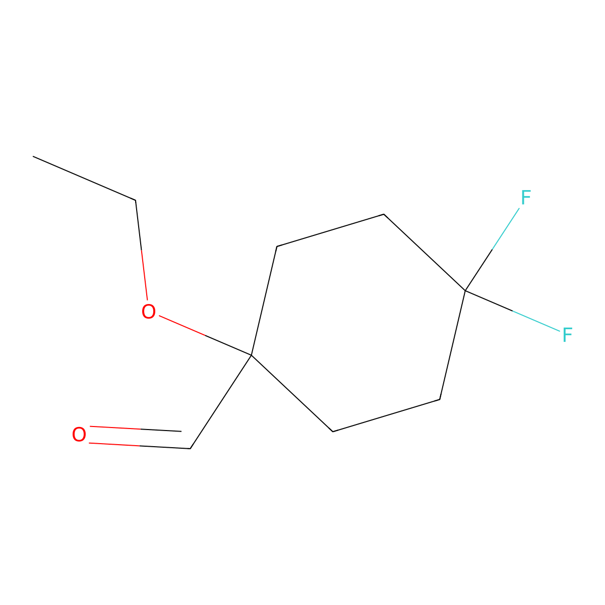 1-Ethoxy-4,4-difluorocyclohexane-1-carbaldehyde molecular structure, CAS 2001950-92-9