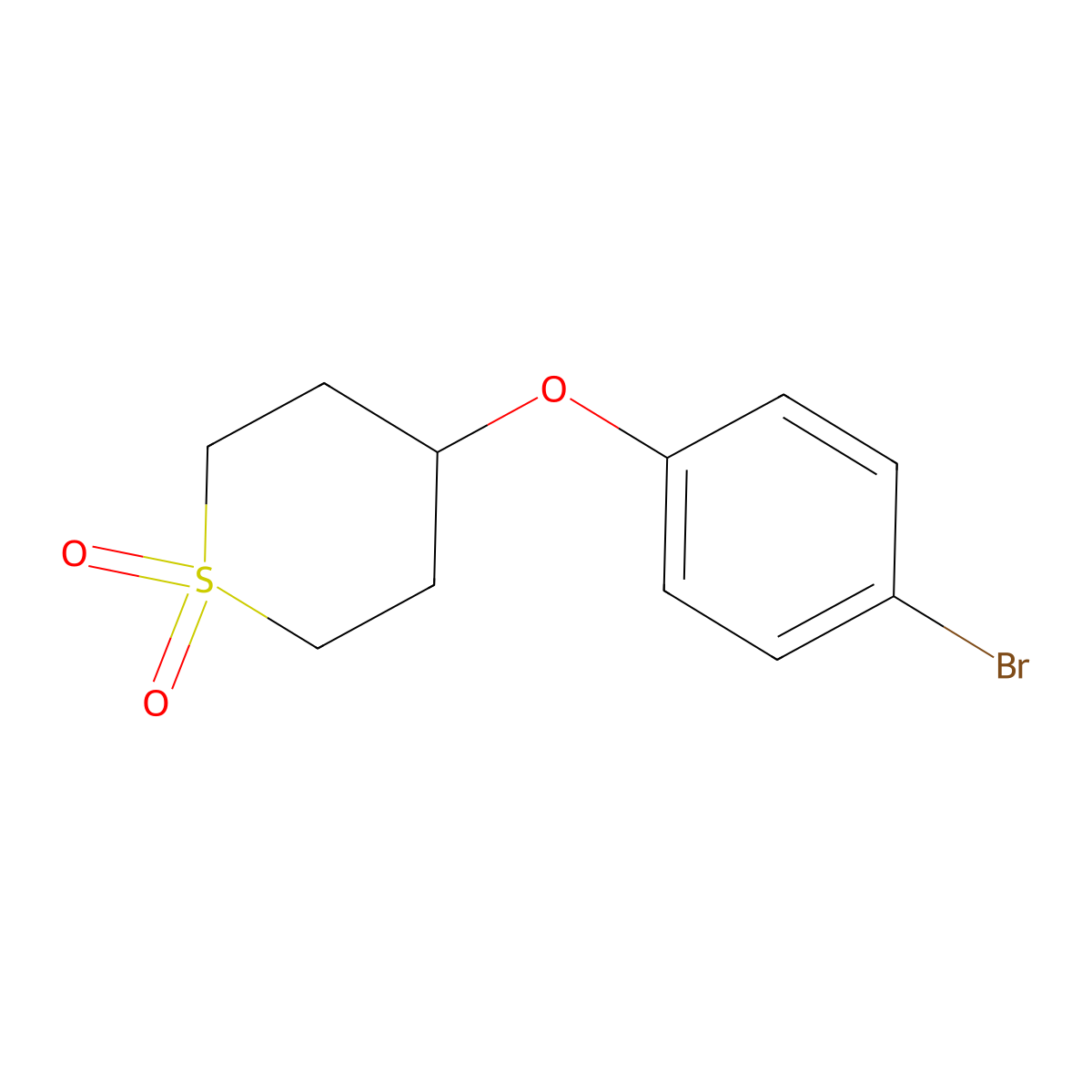 4-(4-Bromophenoxy)-1lambda6-thiane-1,1-dione molecular structure, CAS 2001951-51-3
