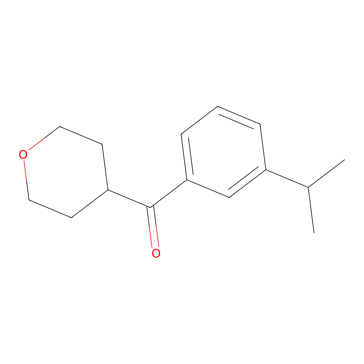 [3-(1-Methylethyl)phenyl](tetrahydro-2H-pyran-4-yl)methanone molecular structure, CAS 2001953-31-5