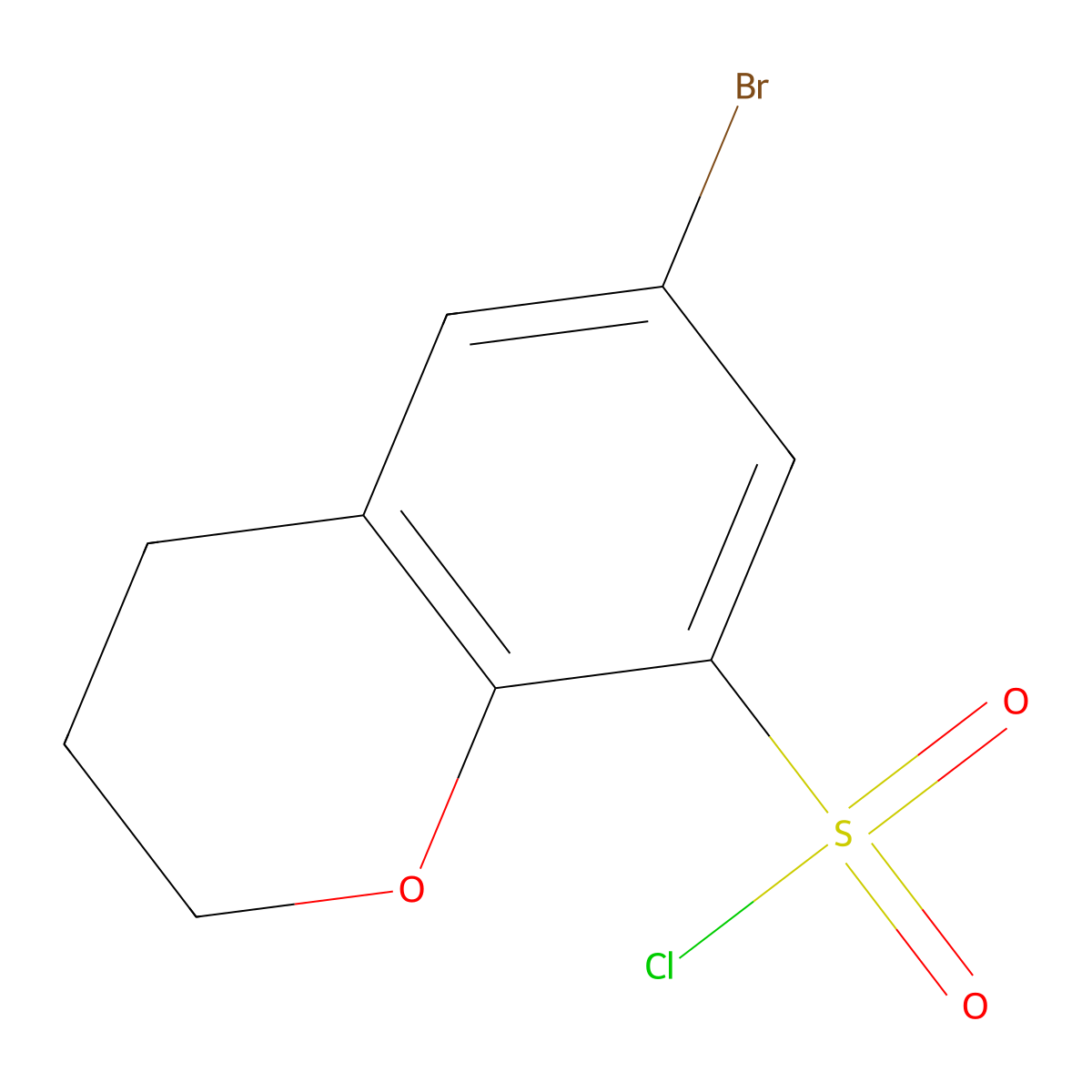 6-bromo-3,4-dihydro-2H-1-benzopyran-8-sulfonylchloride molecular structure, CAS 2001955-99-1