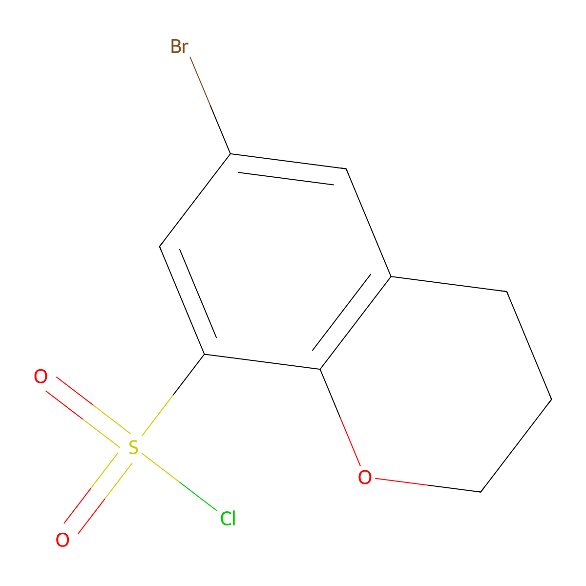 6-bromo-3,4-dihydro-2H-1-benzopyran-8-sulfonylchloride molecular structure, CAS 2001955-99-1