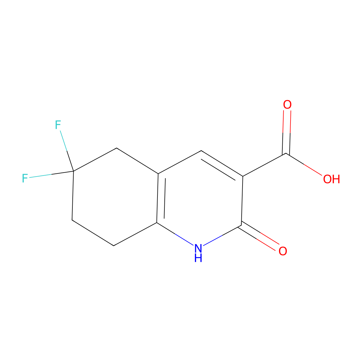 6,6-Difluoro-2-oxo-1,5,7,8-tetrahydroquinoline-3-carboxylic acid molecular structure, CAS 2001959-41-5
