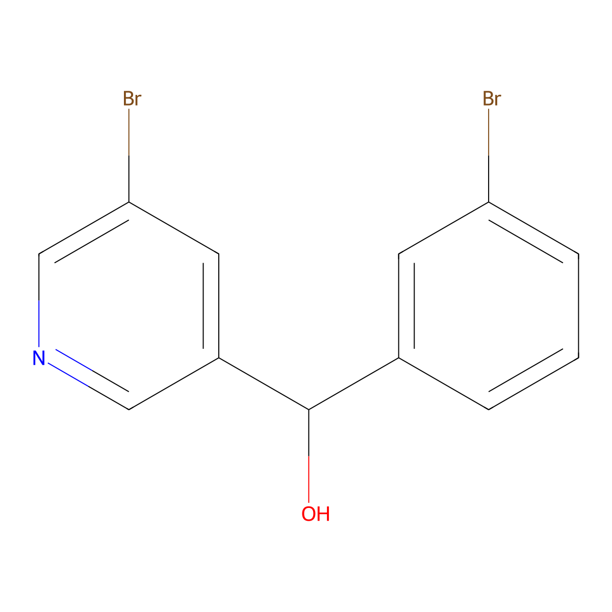 5-Bromo-alpha-(3-bromophenyl)-3-pyridinemethanol molecular structure, CAS 2001964-92-5