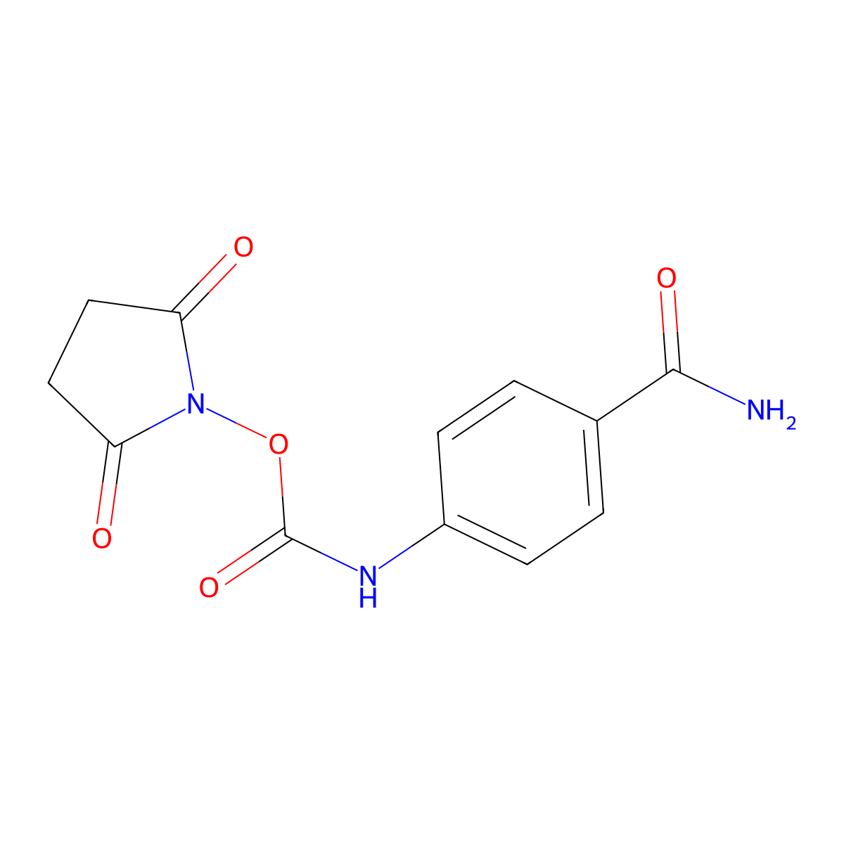 2,5-Dioxopyrrolidin-1-yl (4-carbamoylphenyl)carbamate molecular structure, CAS 200197-04-2