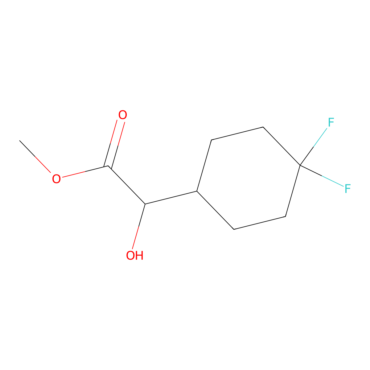 Methyl 2-(4,4-difluorocyclohexyl)-2-hydroxyacetate molecular structure, CAS 2001993-28-6