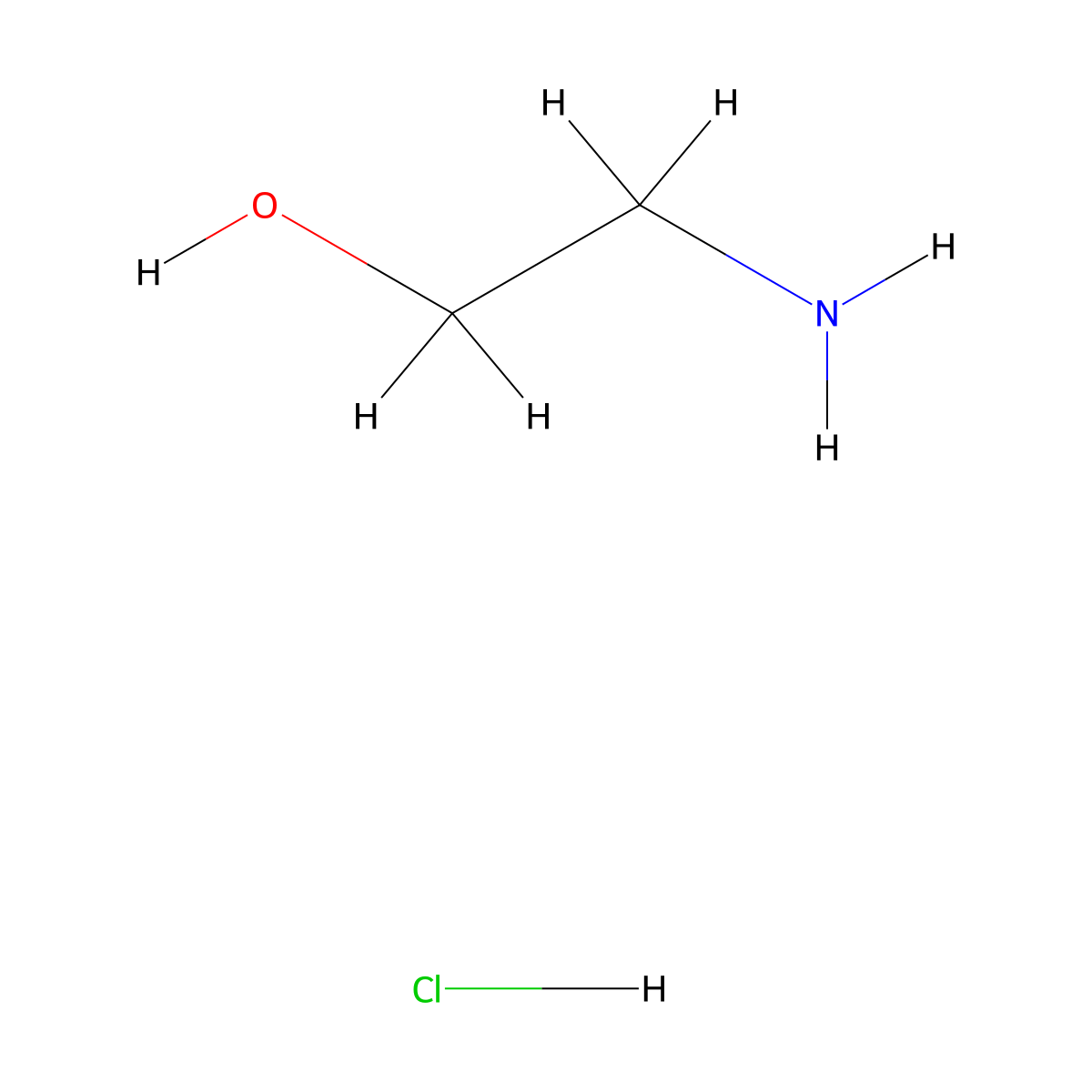 Ethanolamine Hydrochloride molecular structure, CAS 2002-24-6