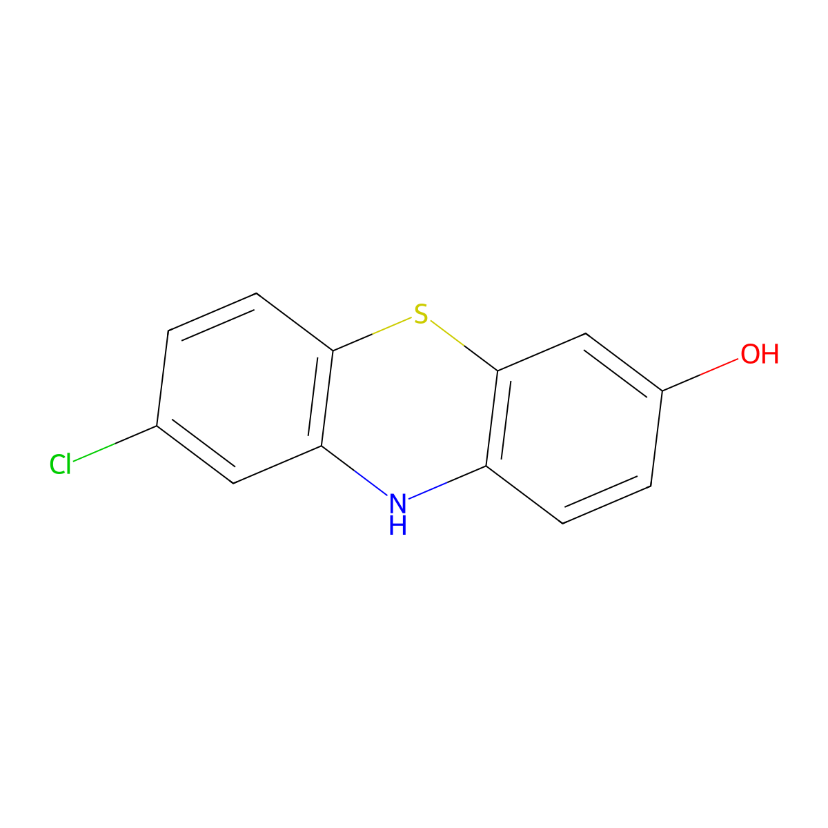 8-Chloro-10H-phenothiazin-3-ol molecular structure, CAS 2002-32-6