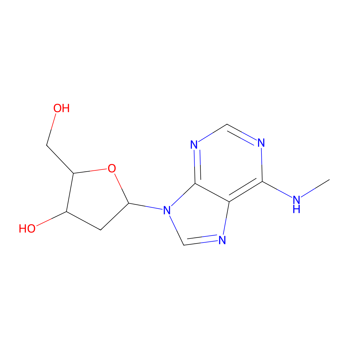 N6-Methyldeoxyadenosine molecular structure, CAS 2002-35-9