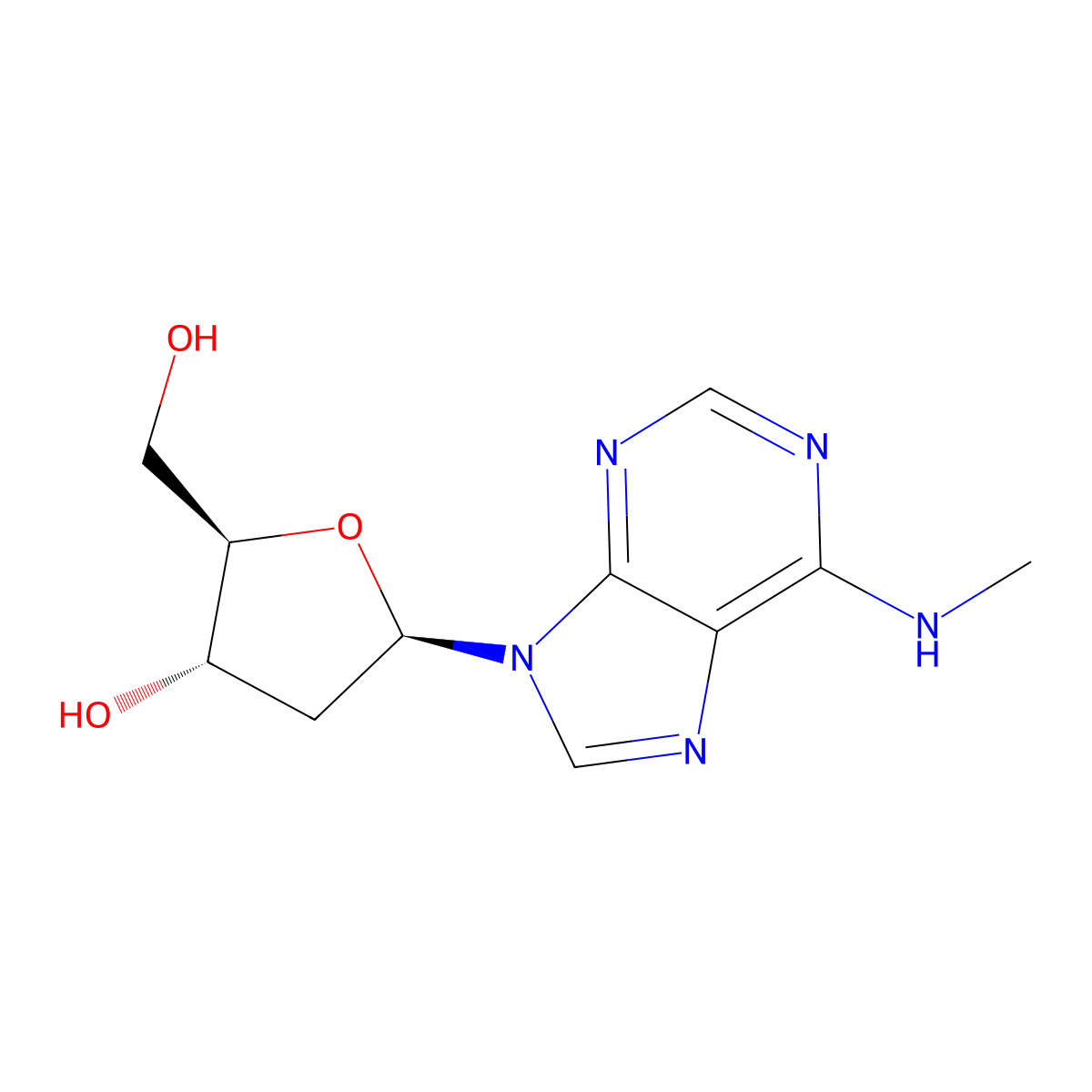 N6-Methyldeoxyadenosine molecular structure, CAS 2002-35-9