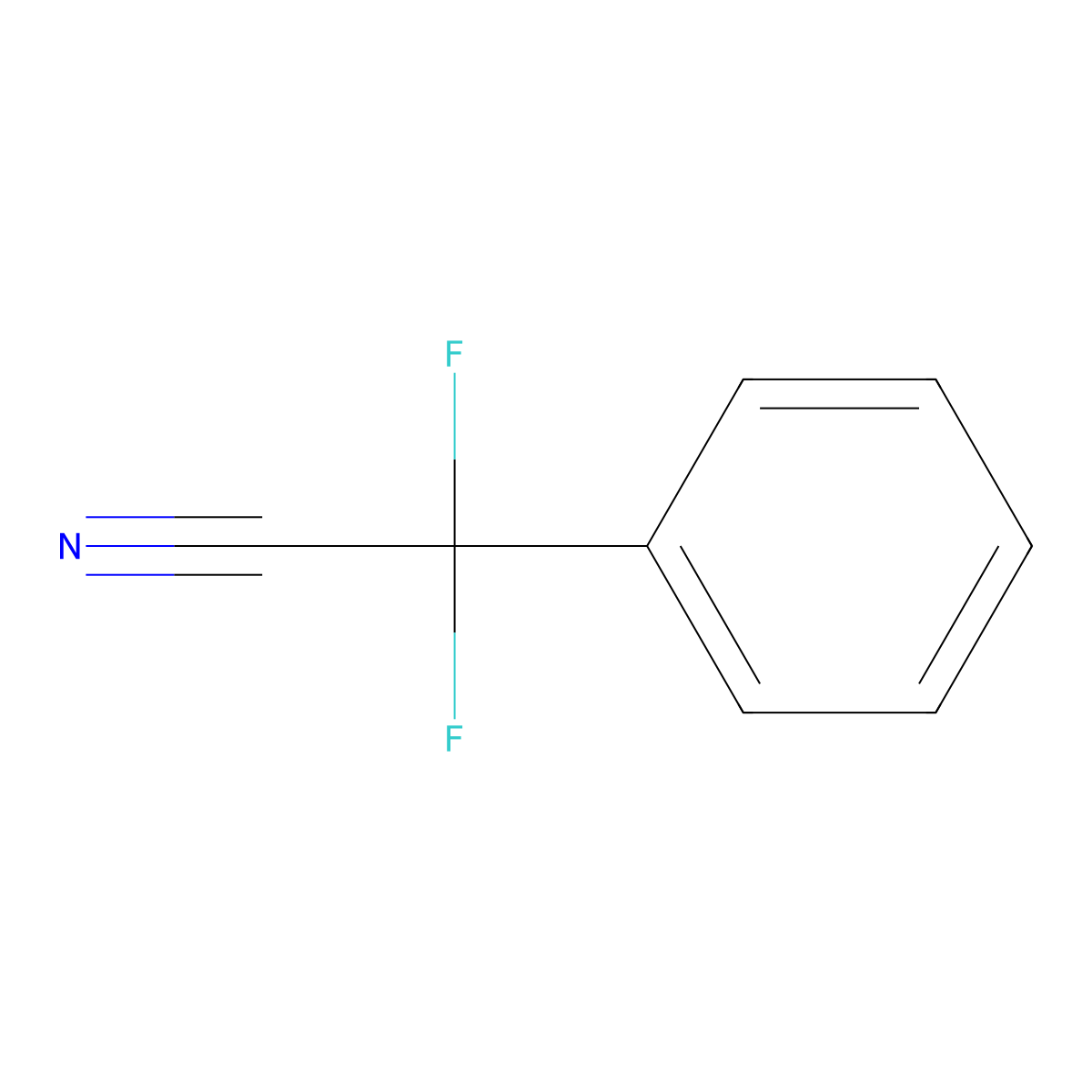 2,2-Difluoro-2-phenylacetonitrile molecular structure, CAS 2002-72-4