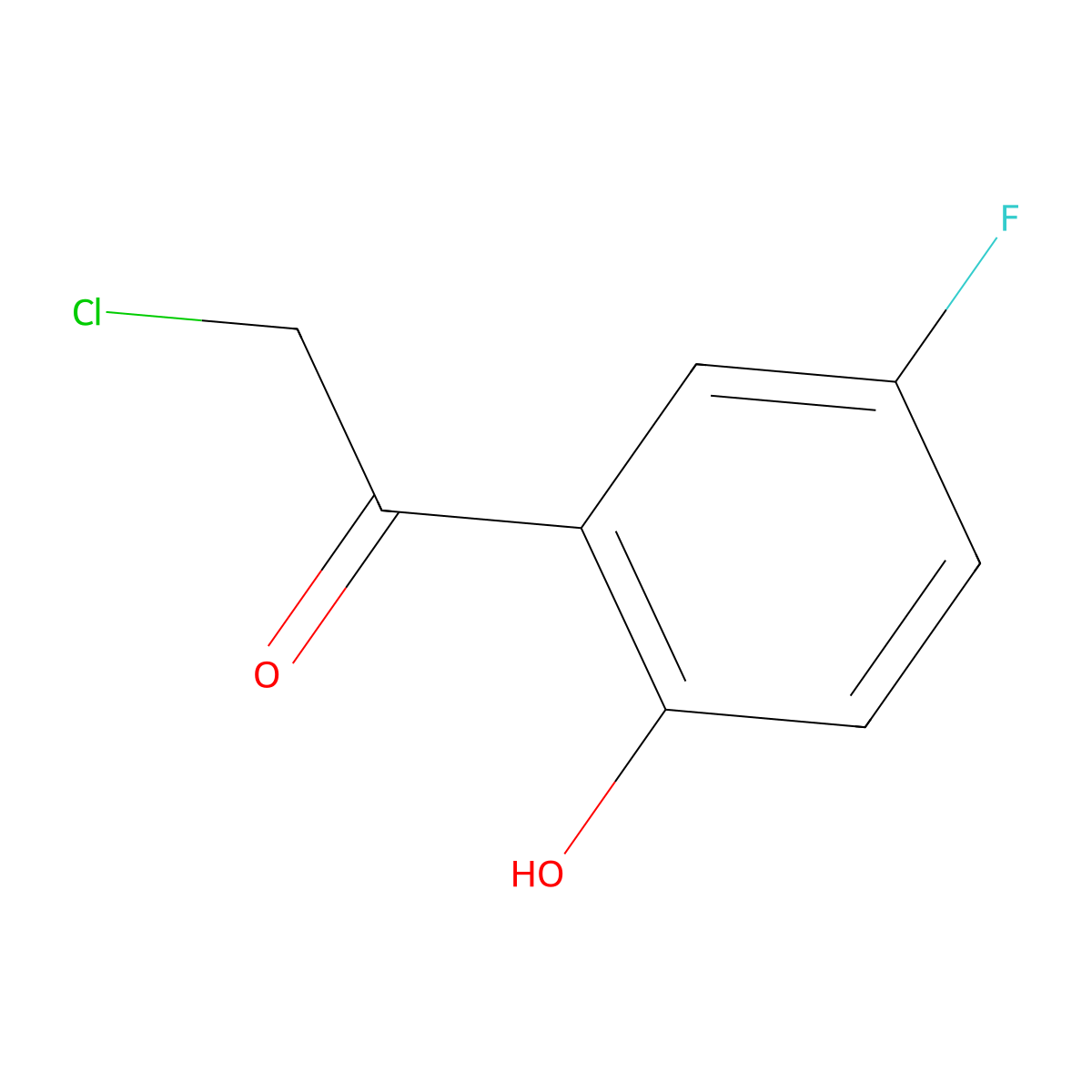 2-Chloro-1-(5-fluoro-2-hydroxyphenyl)ethan-1-one molecular structure, CAS 2002-75-7