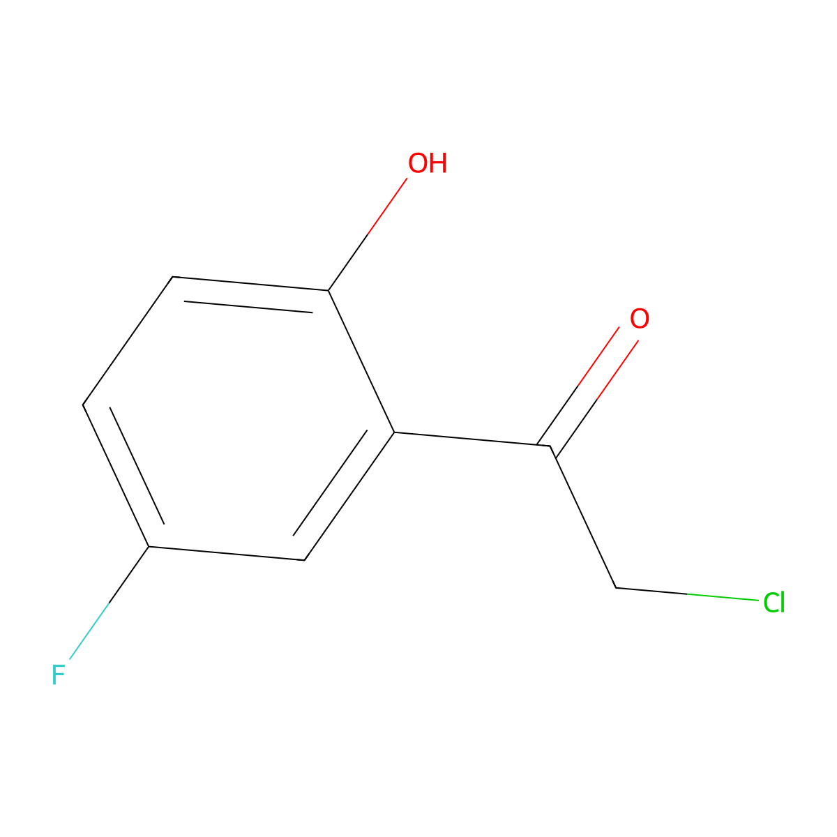 2-Chloro-1-(5-fluoro-2-hydroxyphenyl)ethan-1-one molecular structure, CAS 2002-75-7