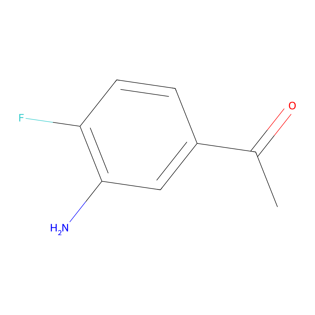 3'-Amino-4'-fluoroacetophenone molecular structure, CAS 2002-82-6