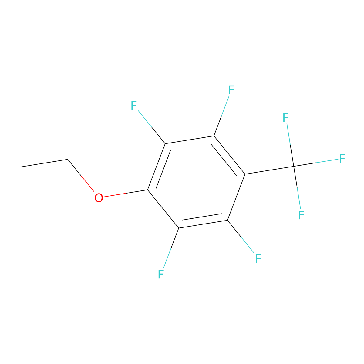 1-Ethoxy-2,3,5,6-tetrafluoro-4-(trifluoromethyl)benzene molecular structure, CAS 2002-99-5