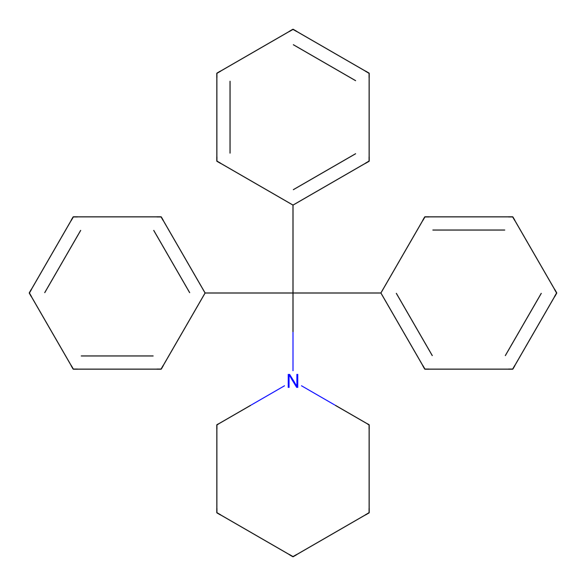 1-Tritylpiperidine molecular structure, CAS 20020-77-3