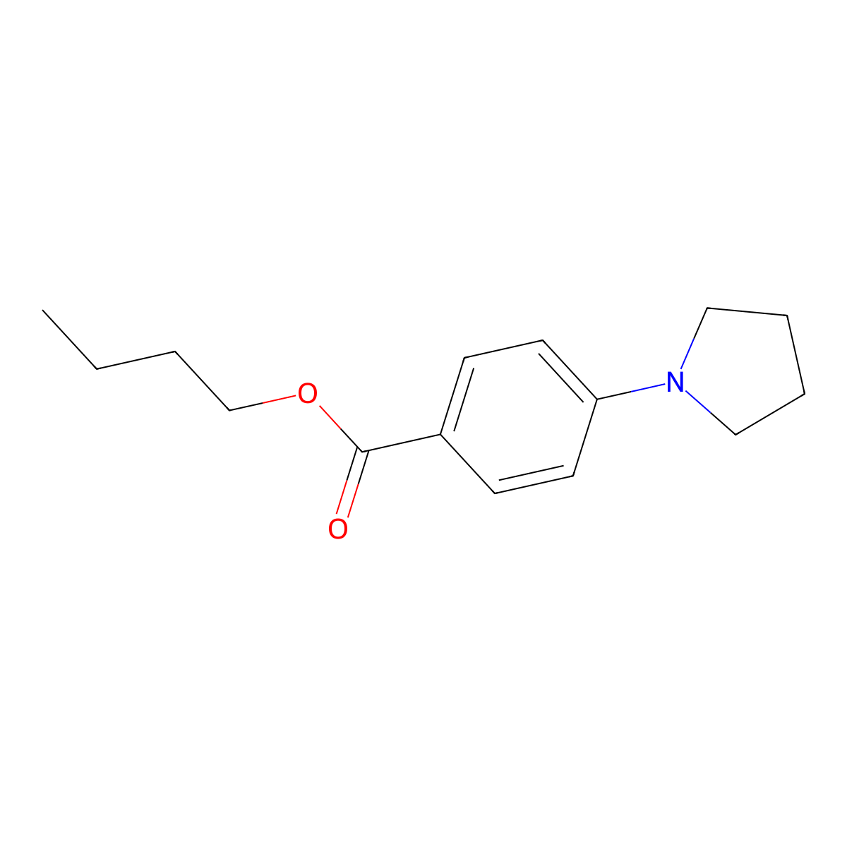 Butyl 4-pyrrolidinylbenzoate molecular structure, CAS 200200-96-0
