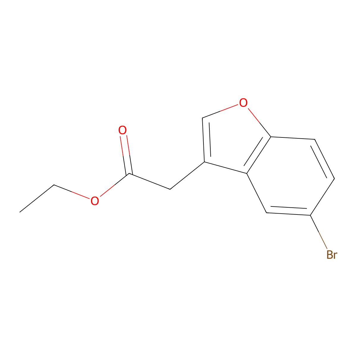 Ethyl 2-(5-bromobenzofuran-3-yl)acetate molecular structure, CAS 200204-85-9