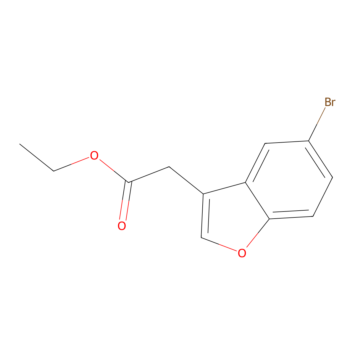 Ethyl 2-(5-bromobenzofuran-3-yl)acetate molecular structure, CAS 200204-85-9