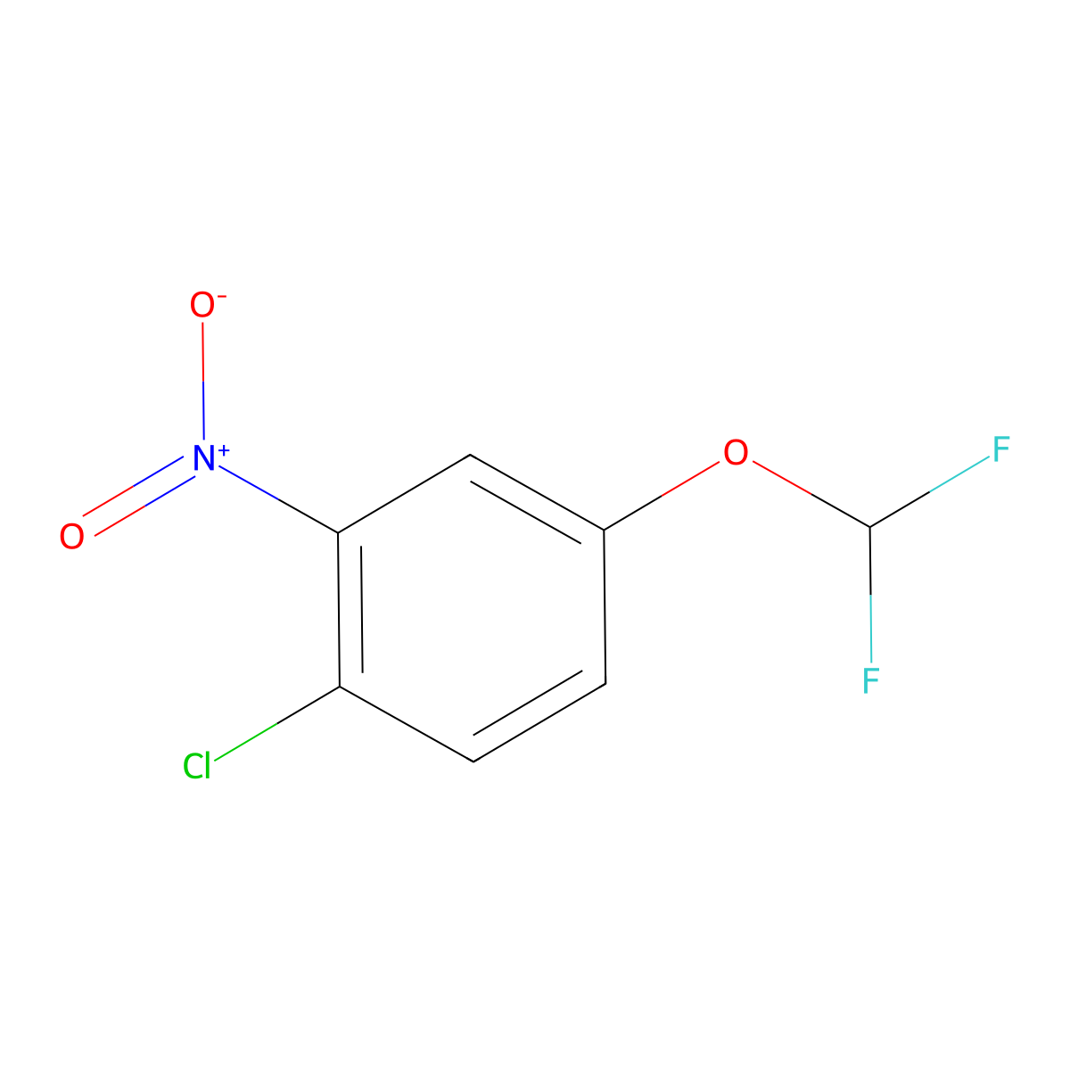 1-Chloro-4-(difluoromethoxy)-2-nitrobenzene molecular structure, CAS 200207-20-1