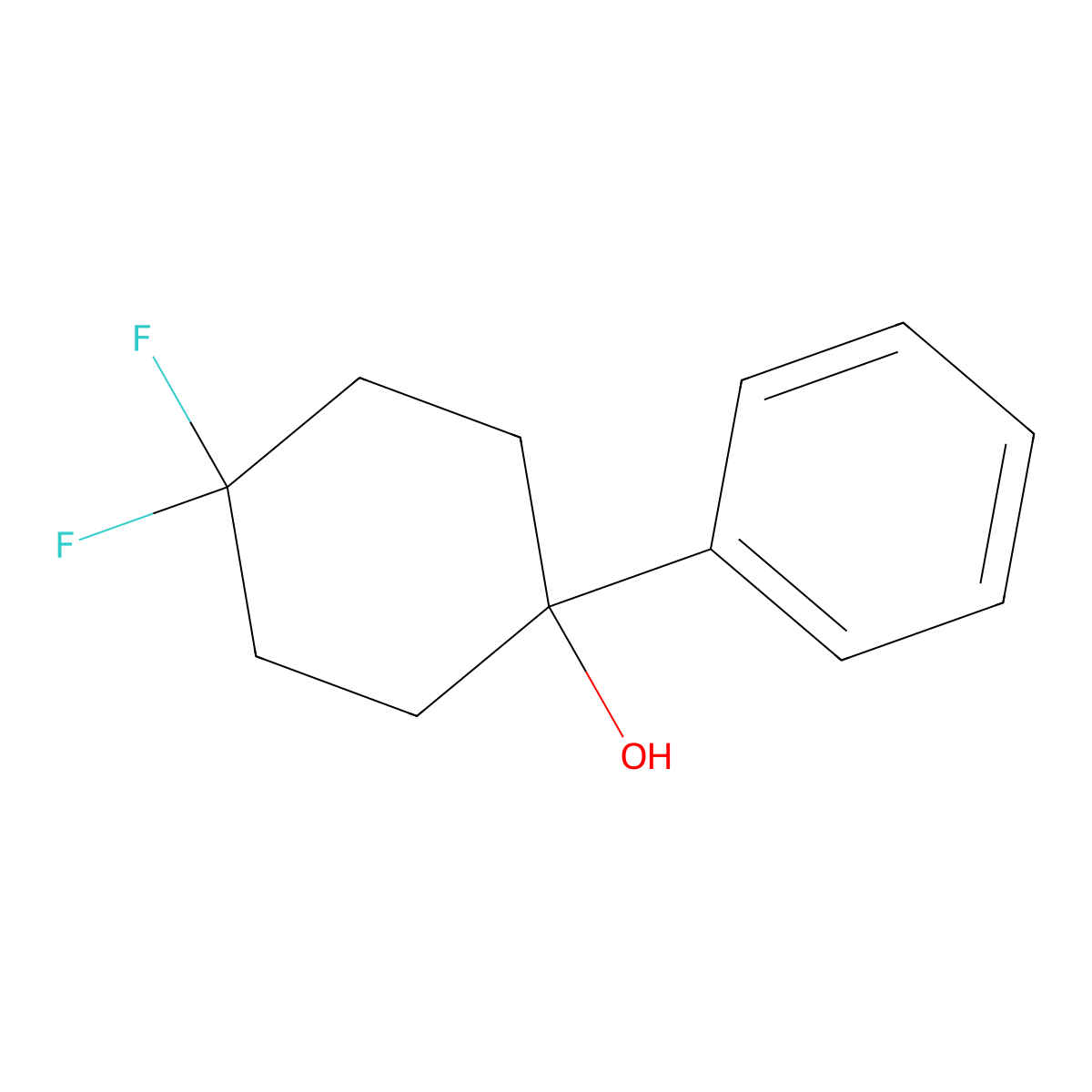 4,4-Difluoro-1-phenylcyclohexan-1-ol molecular structure, CAS 2002082-93-9