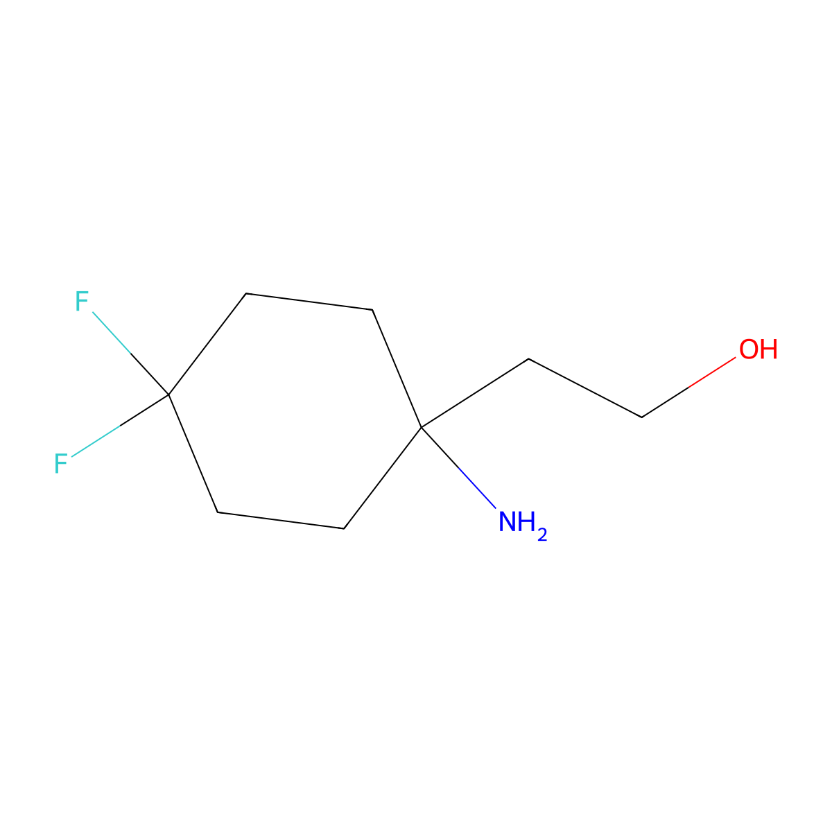 2-(1-Amino-4,4-difluorocyclohexyl)ethan-1-ol molecular structure, CAS 2002090-15-3