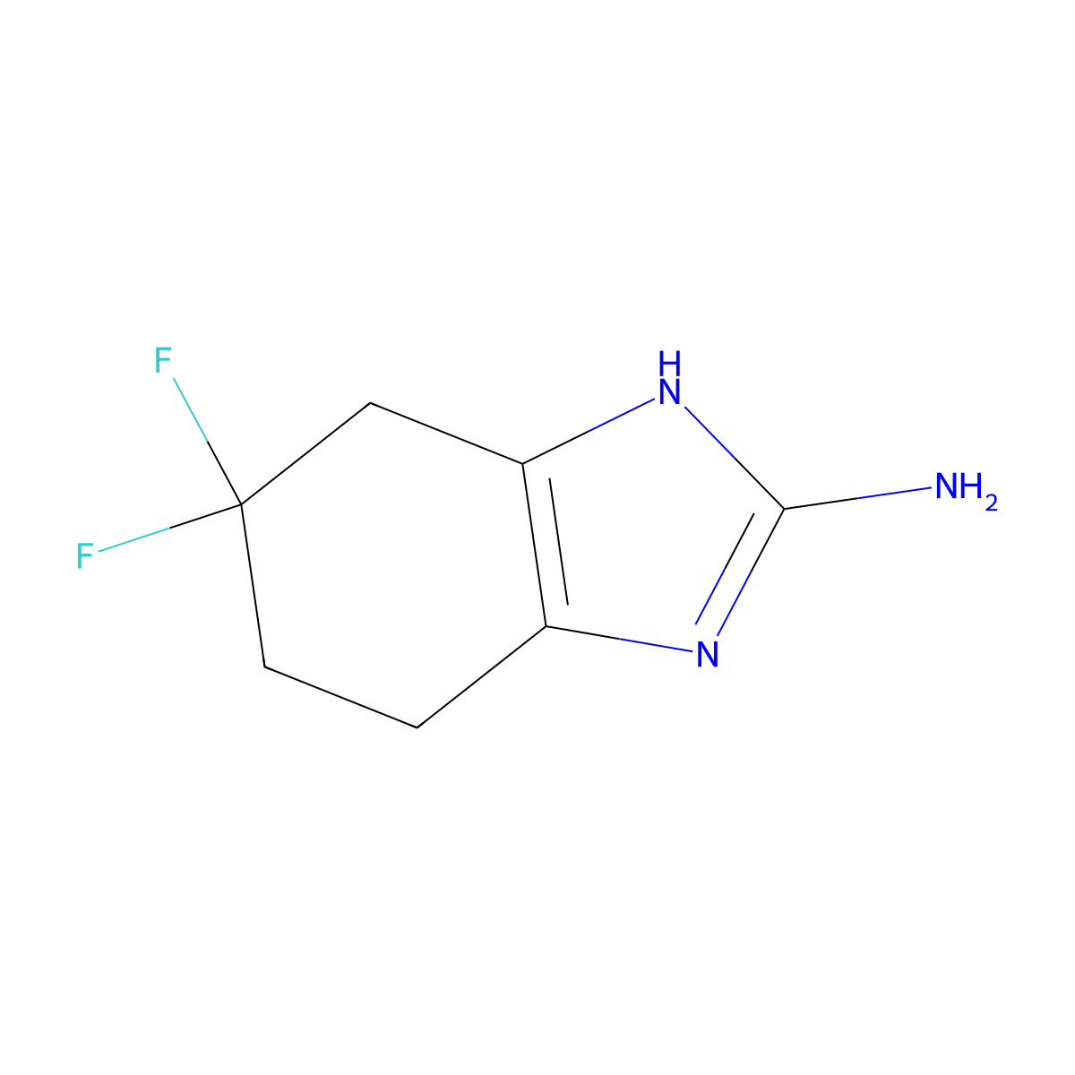 6,6-difluoro-4,5,6,7-tetrahydro-1H-1,3-benzodiazol-2-amine molecular structure, CAS 2002094-59-7